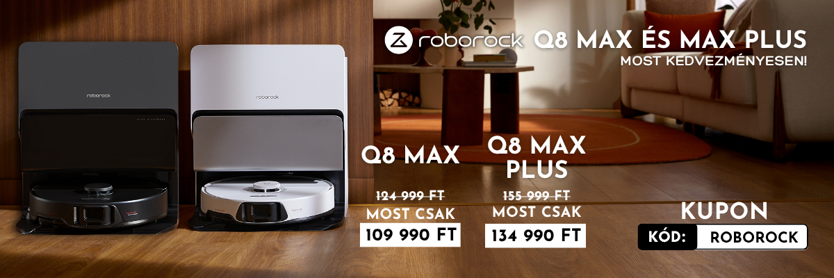 Roborock Q8 Max és Q8 Max Plus kedvezmény