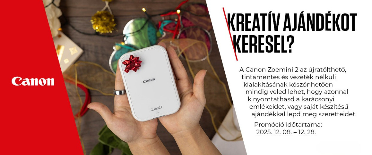 Canon ZOEMINI 2 Fotónyomtató Ajándékba!
