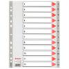 Regiszter, műanyag, A4, 1-12, szürke