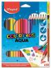 Akvarell ceruza készlet, háromszögletű, ecsettel, Color Peps, 18 különböző szín