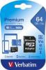Memóriakártya, microSDXC, 64GB, CL10/U1, 90/10 MB/s, adapter, Premium