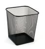 Papírkosár, fémhálós, szögletes, fekete