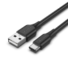 USB-A 2.0/M -> USB-C/M, 1,5m, (3A,fehér), kábel