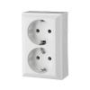 0311H Business Line IP20 2 férőhelyes földelt aljzat, 2 férőhelyes földelt csatlakozóaljzat, beltéri, 230 V~ / 50 Hz / 16 A, fehér