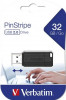 Pendrive, 32GB, USB 2.0, 10/4MB/sec, PinStripe, fekete