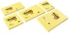 Öntapadó jegyzettömb, 38x51 mm, 3x100 lap, kanári sárga